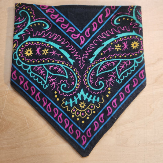 Teal Batik/Paisley Medium Dog Bandana